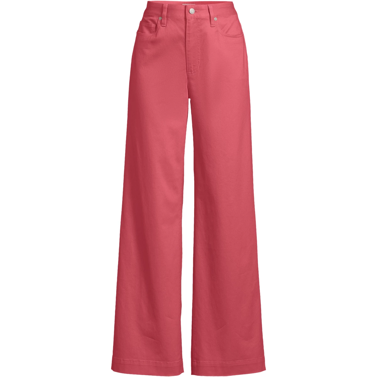Women's Tall High Rise 5 Pocket Wide Leg Chino Pants — Soft Mojave Rose by Lands' End