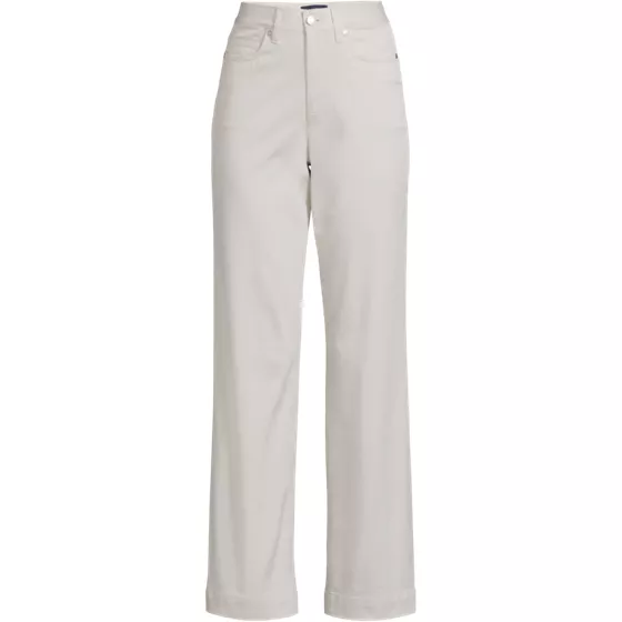 Women's Plus Size High Rise 5 Pocket Wide Leg Chino Pants - primary