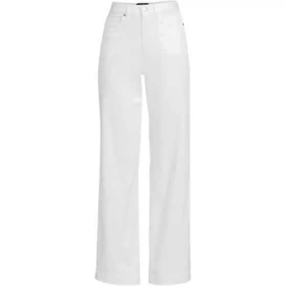 Women's Plus Size High Rise 5 Pocket Wide Leg Chino Pants - primary