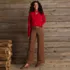 Women's Tall High Rise 5 Pocket Wide Leg Chino Pants, alternative image