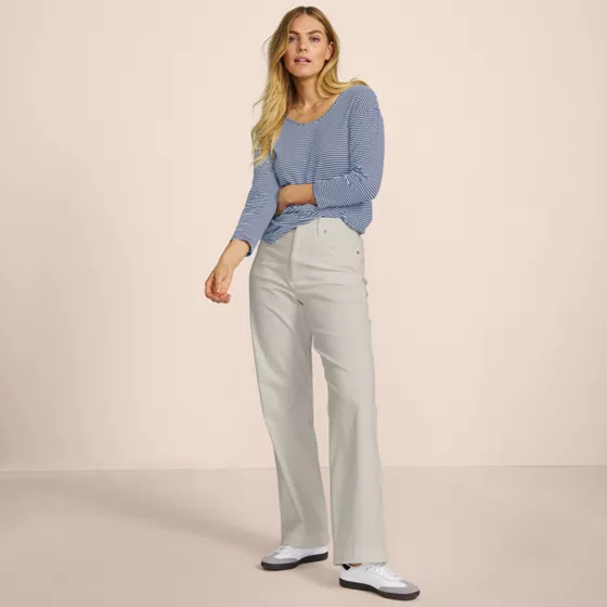 Women's High Rise 5 Pocket Wide Leg Chino Pants - primary