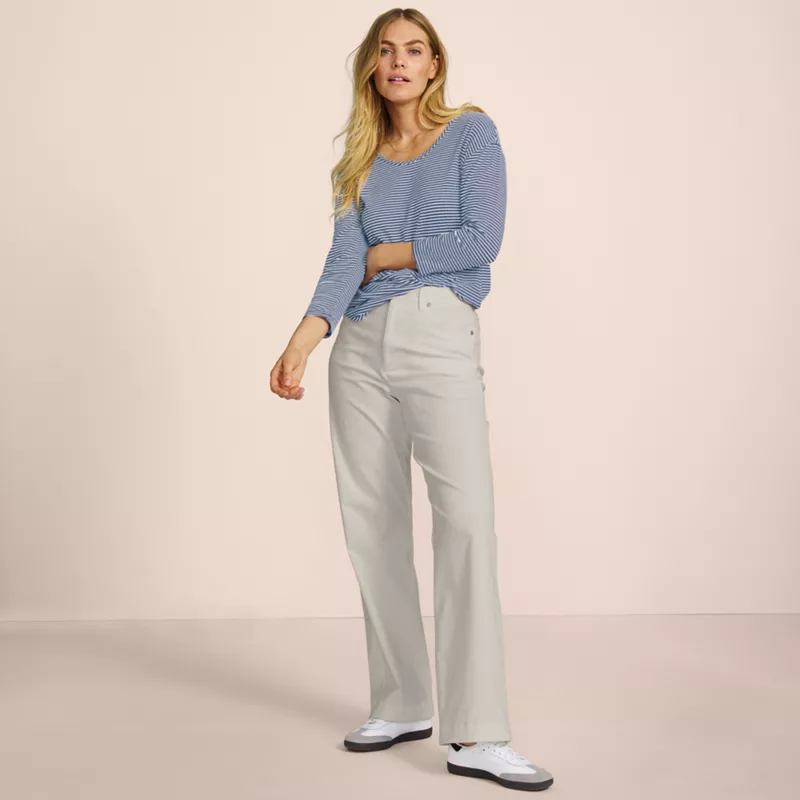 Women's High Rise 5 Pocket Wide Leg Chino Pants, alternative image