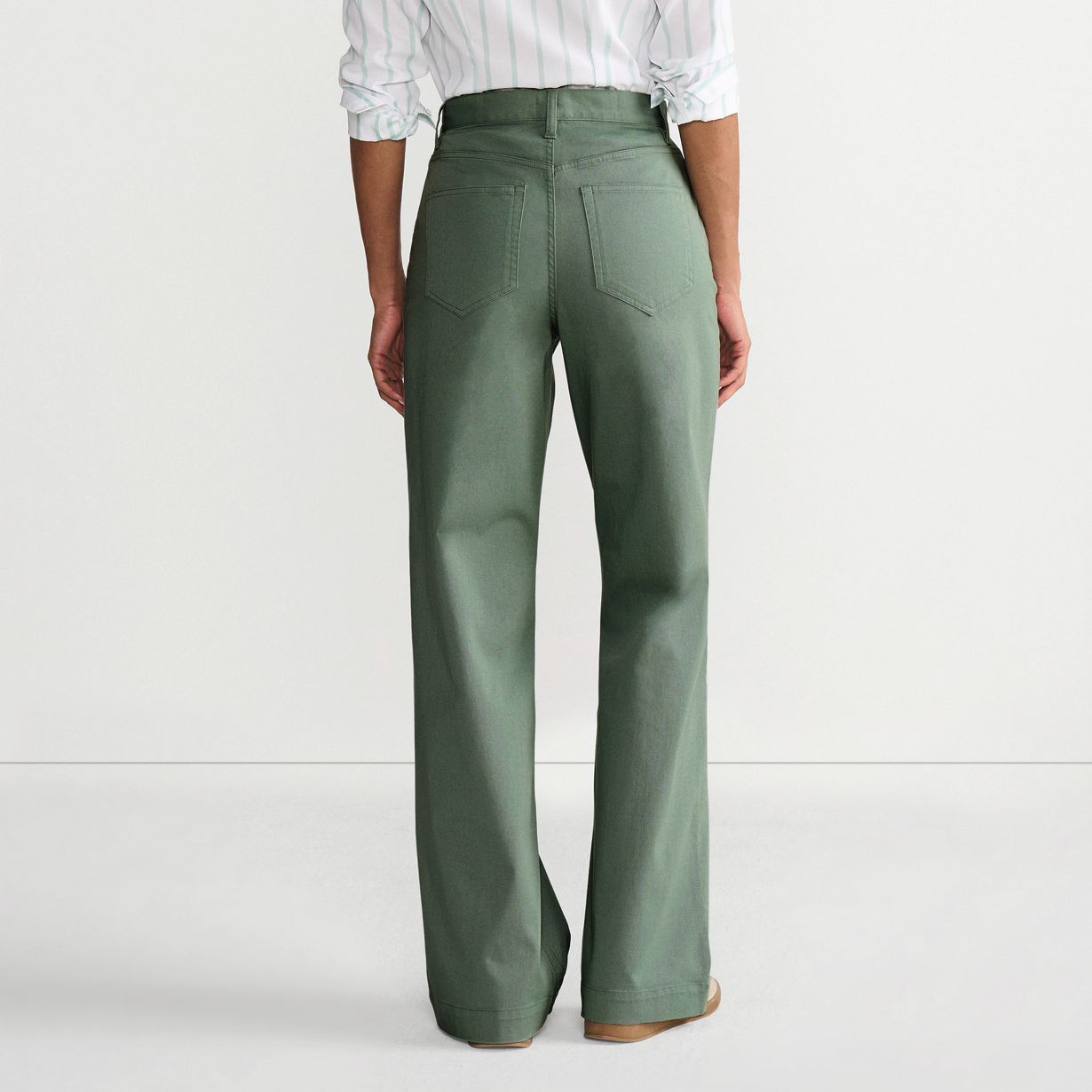 Women's High Rise 5 Pocket Wide Leg Chino Pants