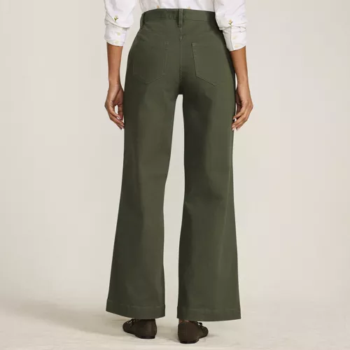 Women's High Rise 5 Pocket Wide Leg Chino Pants, Back
