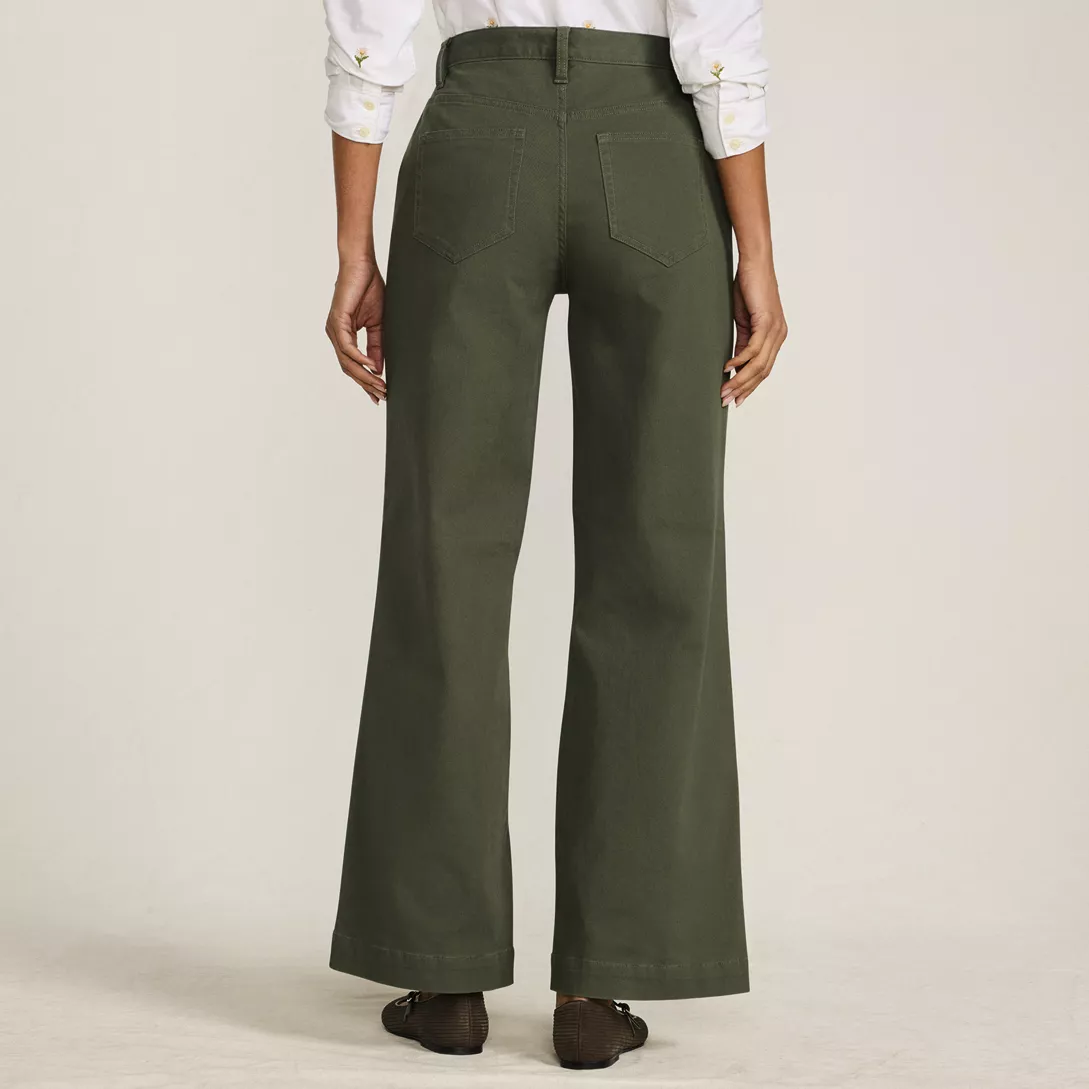 Women's High Rise 5 Pocket Wide Leg Chino Pants