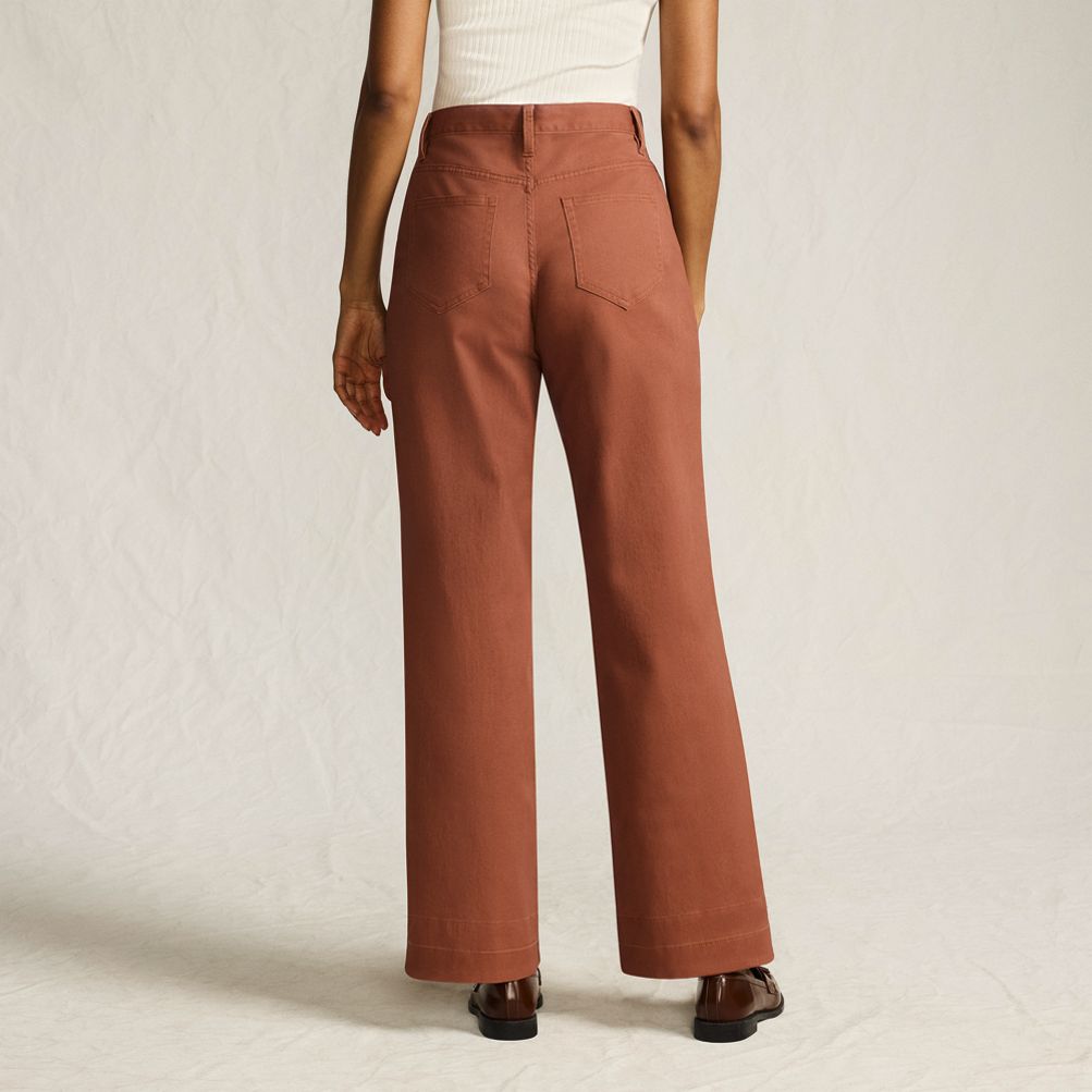 Women's High Rise 5 Pocket Wide Leg Chino Pants | Lands' End