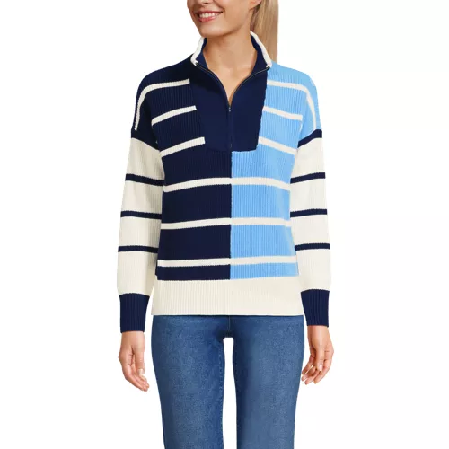 Women's Drifter Cotton Quarter Zip Pullover Sweater, Front