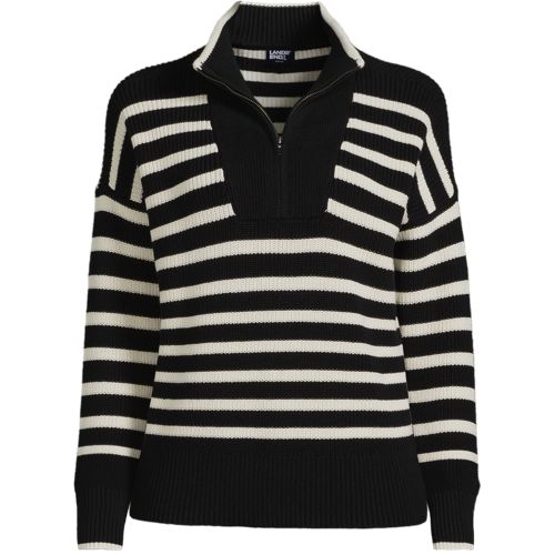 Women's Drifter Cable Quarter Zip Sweater | Lands' End