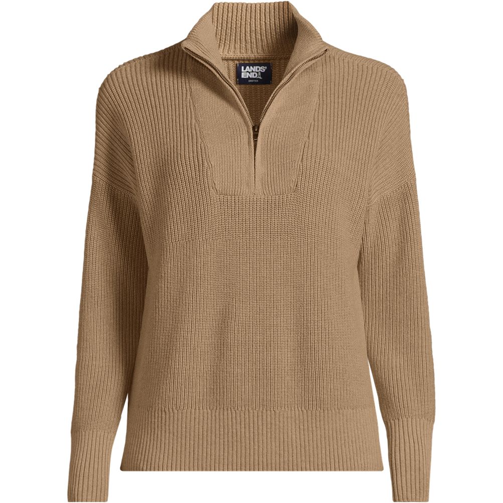 Women's Drifter Cotton Quarter Zip Pullover Sweater | Lands' End