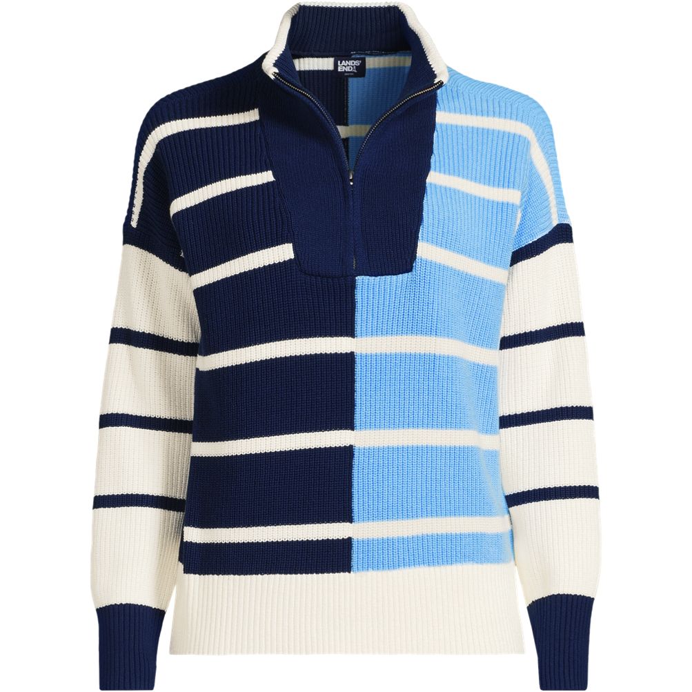 Women's Drifter Cotton Quarter Zip Pullover Sweater | Lands' End