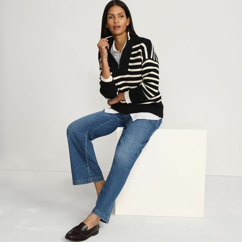 Women's Drifter Cotton Quarter Zip Pullover Sweater | Lands' End
