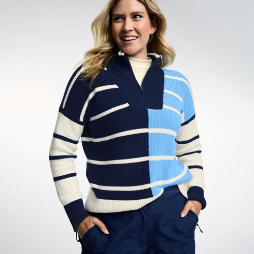 Women's Drifter Cotton Quarter Zip Pullover Sweater | Lands' End