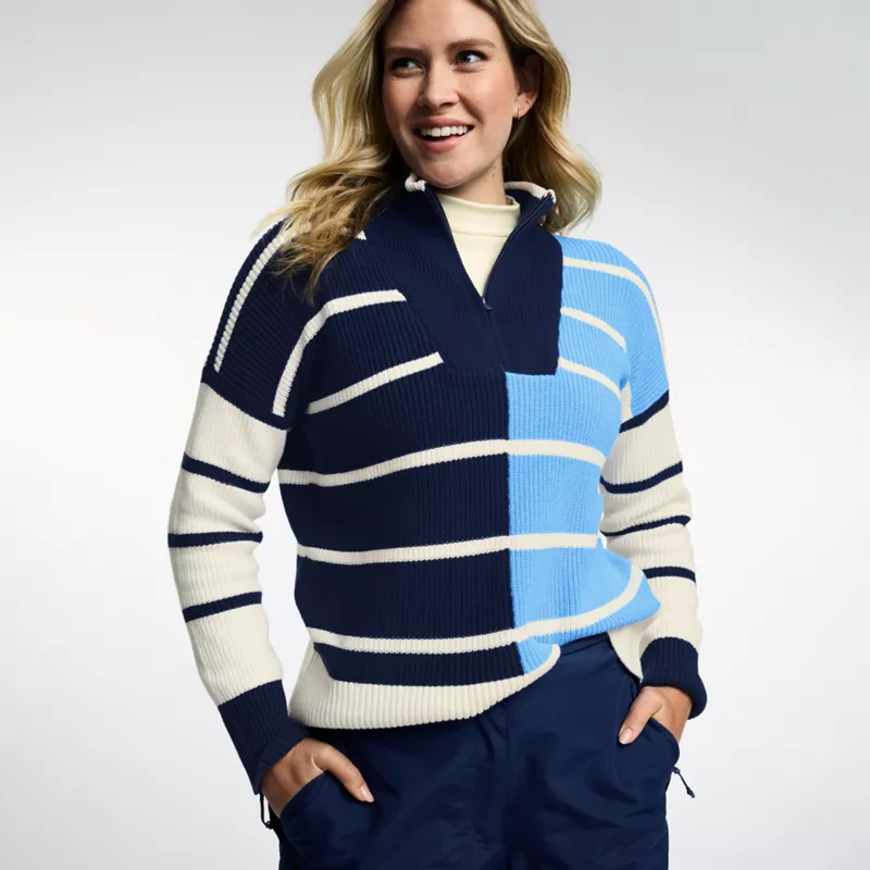 Women's Drifter Cotton Quarter Zip Pullover Sweater, alternative image