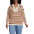 Women's Plus Size Drifter Cotton Quarter Zip Pullover Sweater, Front