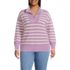 Women's Plus Size Drifter Cotton Quarter Zip Pullover Sweater, Front