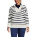 Women's Plus Size Drifter Cotton Quarter Zip Pullover Sweater, Front