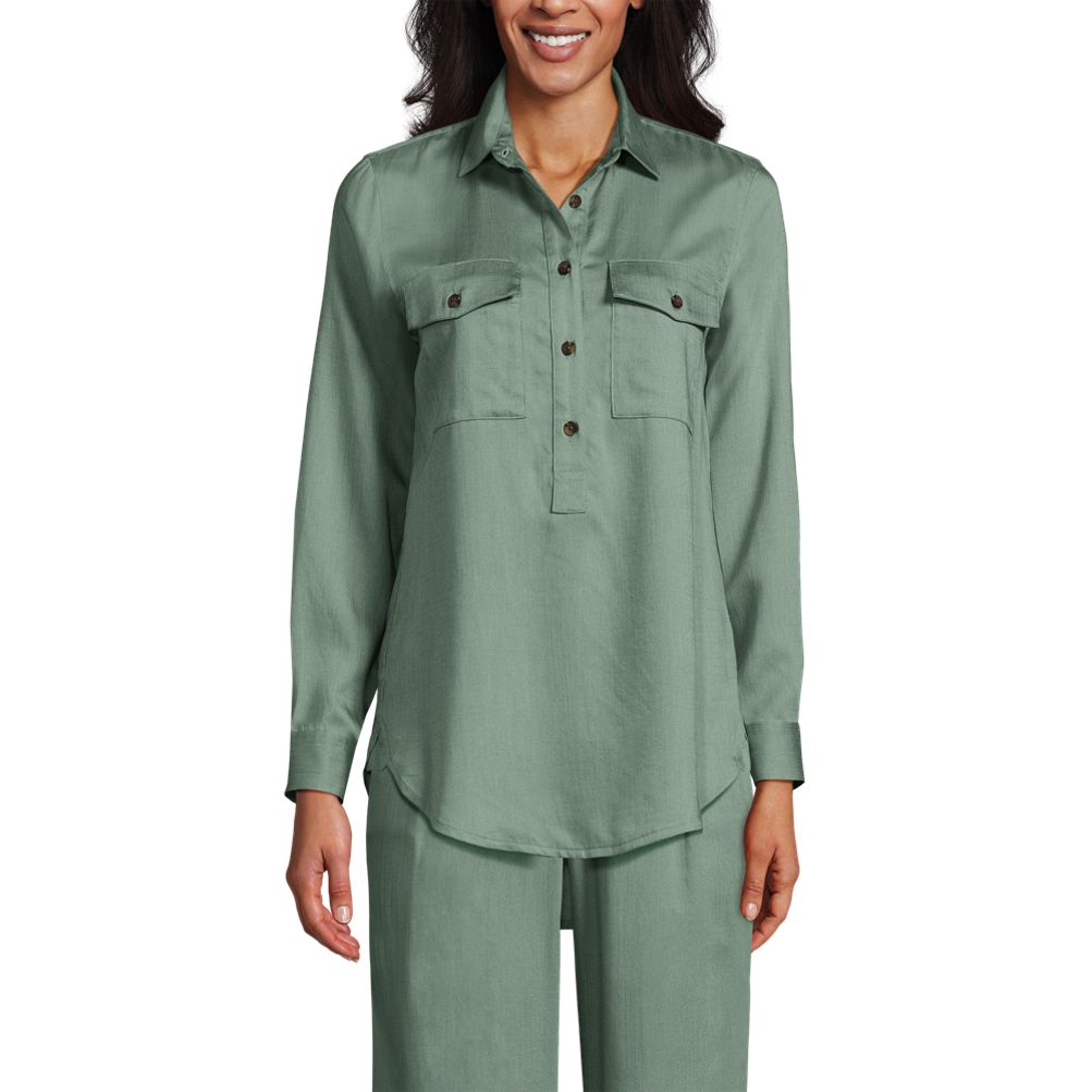 Women's TENCEL™ Fiber Popover Top | Lands' End