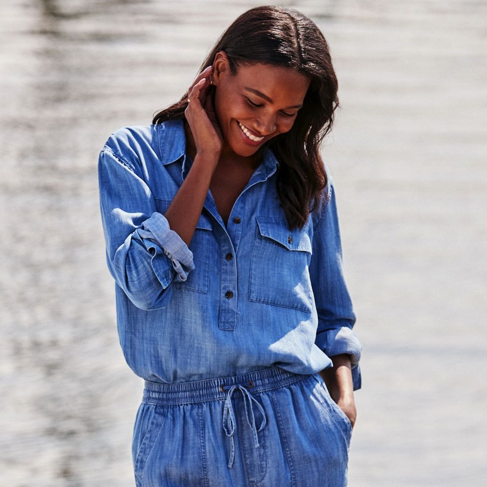 Women's TENCEL™ Fiber Popover Top | Lands' End