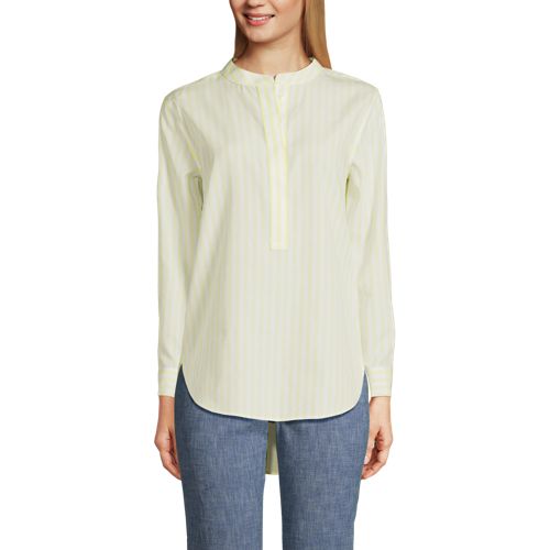 Women's No Iron Banded Collar Popover Shirt, Front