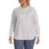 Women's Plus Size No Iron Banded Collar Popover Shirt, Front