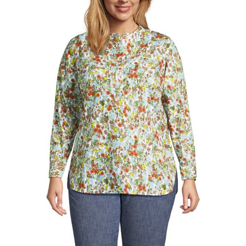 Women's No Iron Banded Collar Popover Shirt - image 1