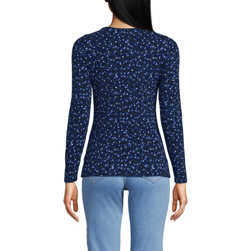 Women's Lightweight Jersey Skimming Long Sleeve Scoop Neck T