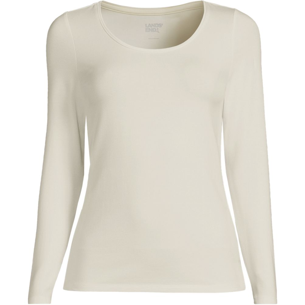 Women's Lightweight Jersey Skimming Long Sleeve Scoop Neck T-shirt