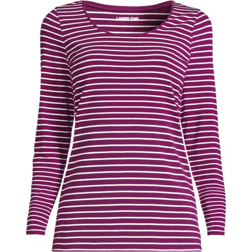 Cotton Modal Scoop Neck Top, Women, size: 2XL, plus, Red, Cotton Modal, by Lands' End