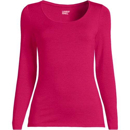Women's Lightweight Jersey Skimming Long Sleeve Scoop Neck T