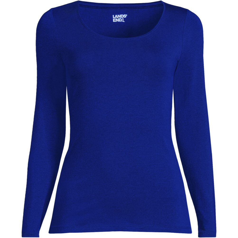 Women's Lightweight Jersey Skimming Long Sleeve Scoop Neck T