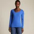 Women's Lightweight Jersey Skimming Long Sleeve Scoop Neck T-shirt, Front
