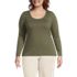 Women's Plus Size Lightweight Jersey Skimming Long Sleeve Scoop Neck T-shirt, Front