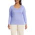 Women's Plus Size Lightweight Jersey Skimming Long Sleeve Scoop Neck T-shirt, Front