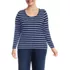 Women's Plus Size Lightweight Jersey Skimming Long Sleeve Scoop Neck T-shirt, Front