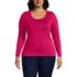 Women's Plus Size Lightweight Jersey Skimming Long Sleeve Scoop Neck T-shirt, Front