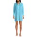 Women's Sheer Oversized Button Front Swim Cover-up Shirt, Front