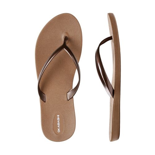  OKABASHI Women's Baha Flip Flop (Toffee/Black, L), Contoured  Footbed w/Arch Support for All-Day Comfort, Slip-Resistant & Waterproof