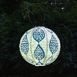 Allsop Home and Garden Outdoor Solar Soji Stella Printed 12" Indigo Leaf Lantern, alternative image