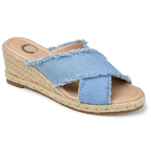 Journee Footwear Kedzie Teal Blue Wedge by Journee