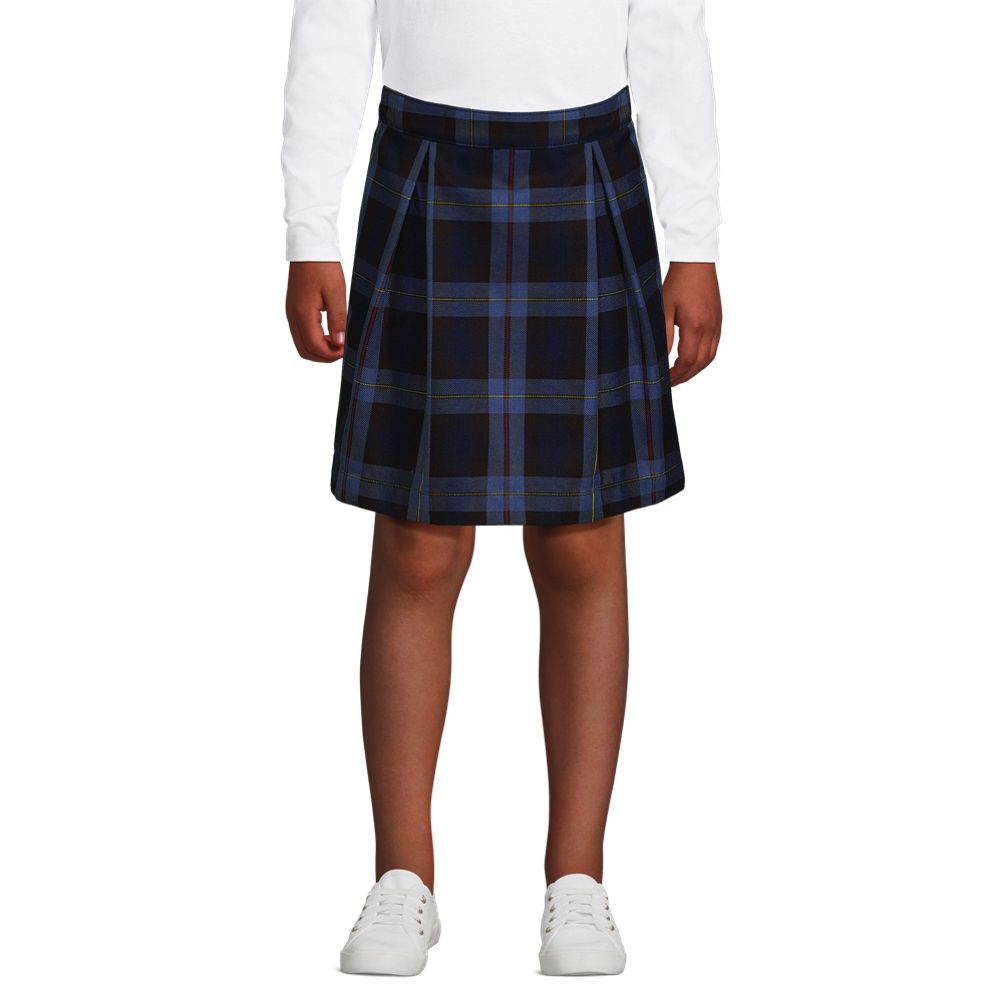 【送料無料】 ランズエンド レディース スカート ボトムス School Uniform Women's Performance Pleated Skort Above the Knee Classic navy