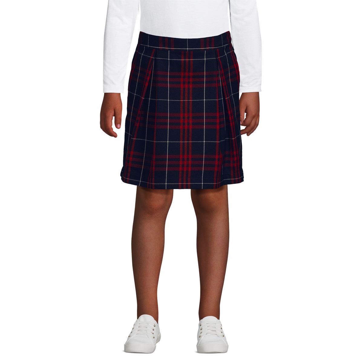 School Uniform Girls Plaid Skort Top of Knee