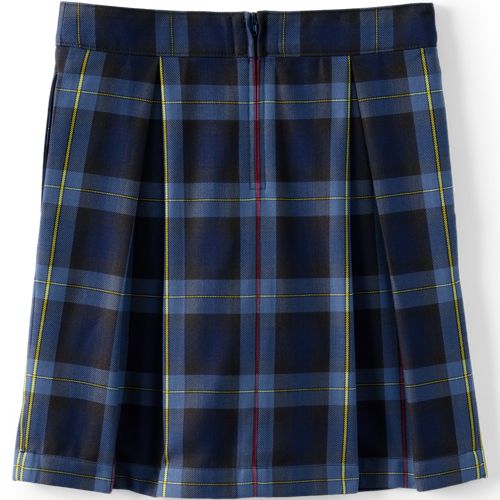 School Uniform Girls Plaid Skort Top of Knee, Back