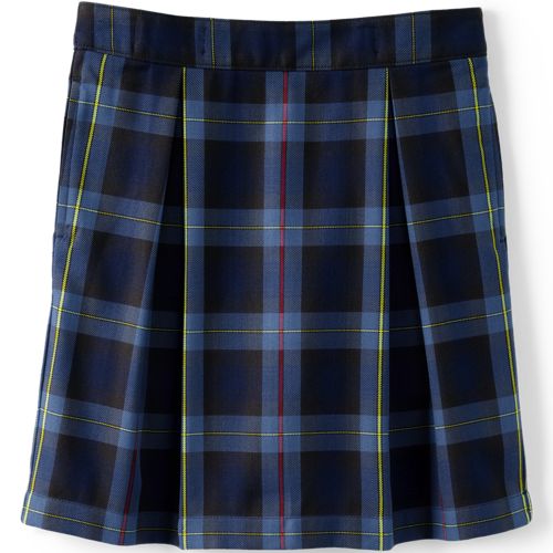 School Uniform Girls Plaid Skort Top of Knee, Front