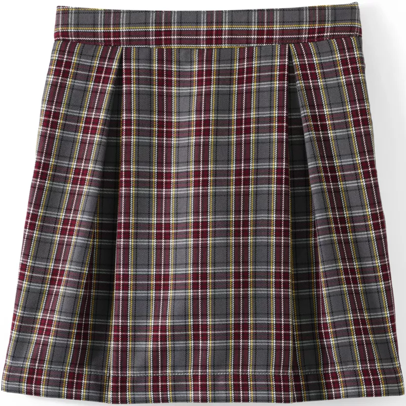 Girls Plaid Skort Top of Knee, Front