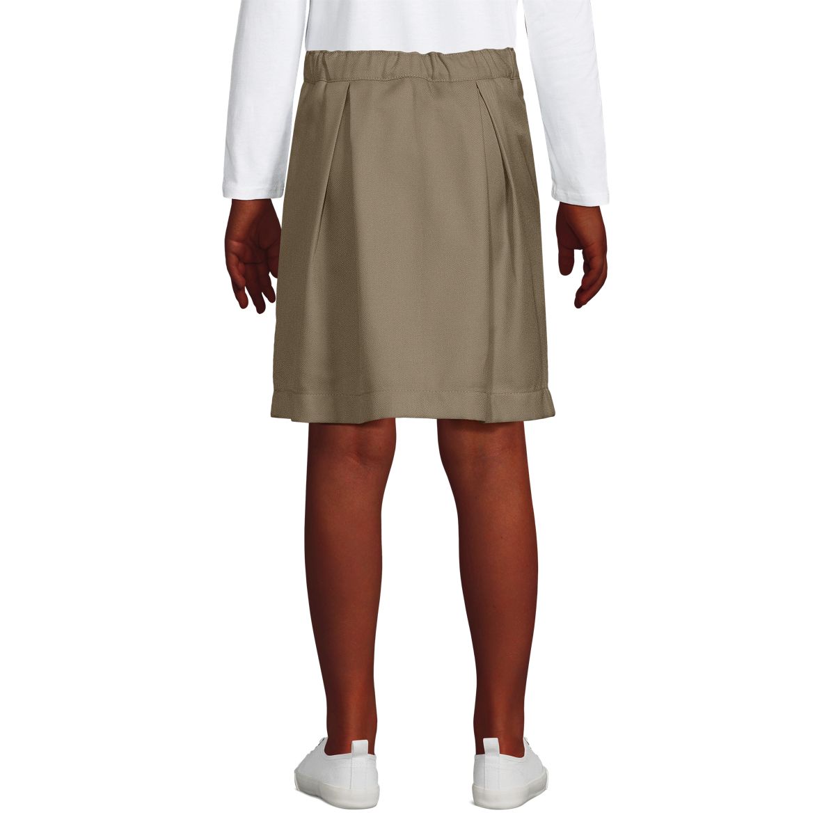 School Uniform Girls Solid Pleated Skort Top of Knee