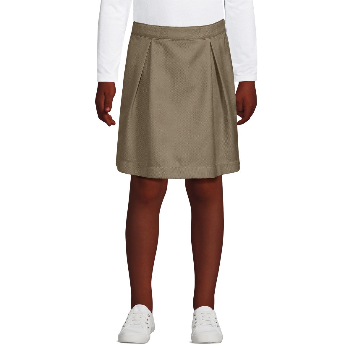 School Uniform Girls Solid Pleated Skort Top of Knee