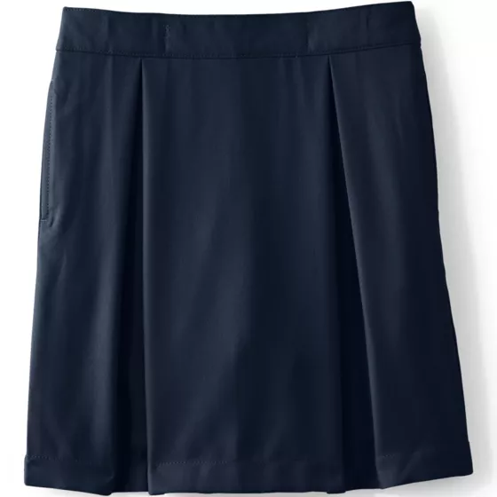 Girls Solid Pleated Skort Top of Knee - primary