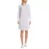 Women's Petite Oxford Long Sleeve Button Front Shirt Dress, Front