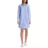 Women's Oxford Long Sleeve Button Front Shirt Dress, Front