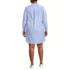 Women's Plus Size Oxford Long Sleeve Button Front Shirt Dress, Back